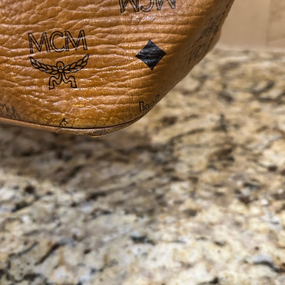 MCM Rehab Cognac Visetos Tote Shoulde Bag - Picture 8 of 16